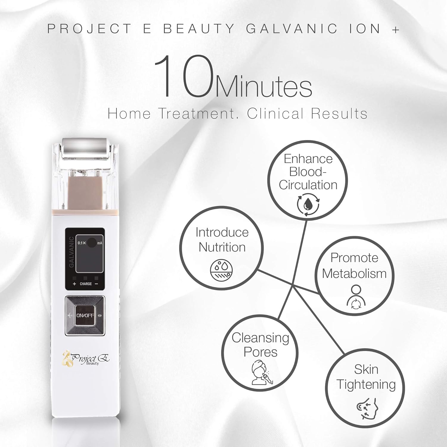 Project E Beauty Galvanic Facial Lifting Roller | Wireless Galvanic Facial Machine Skin Care Reduce Wrinkles Skin Tightening Firming Fine Lines Desincrustation Deep Pore Cleansing Rejuvenation Device: Beauty