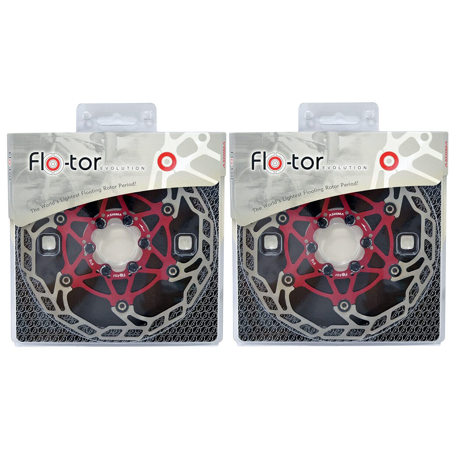 Ashima-LTD Flo-Tor ARF-3 Disc Flotor Rotor 6-Bolt, 160mm, 2PCS, Red, AS2387