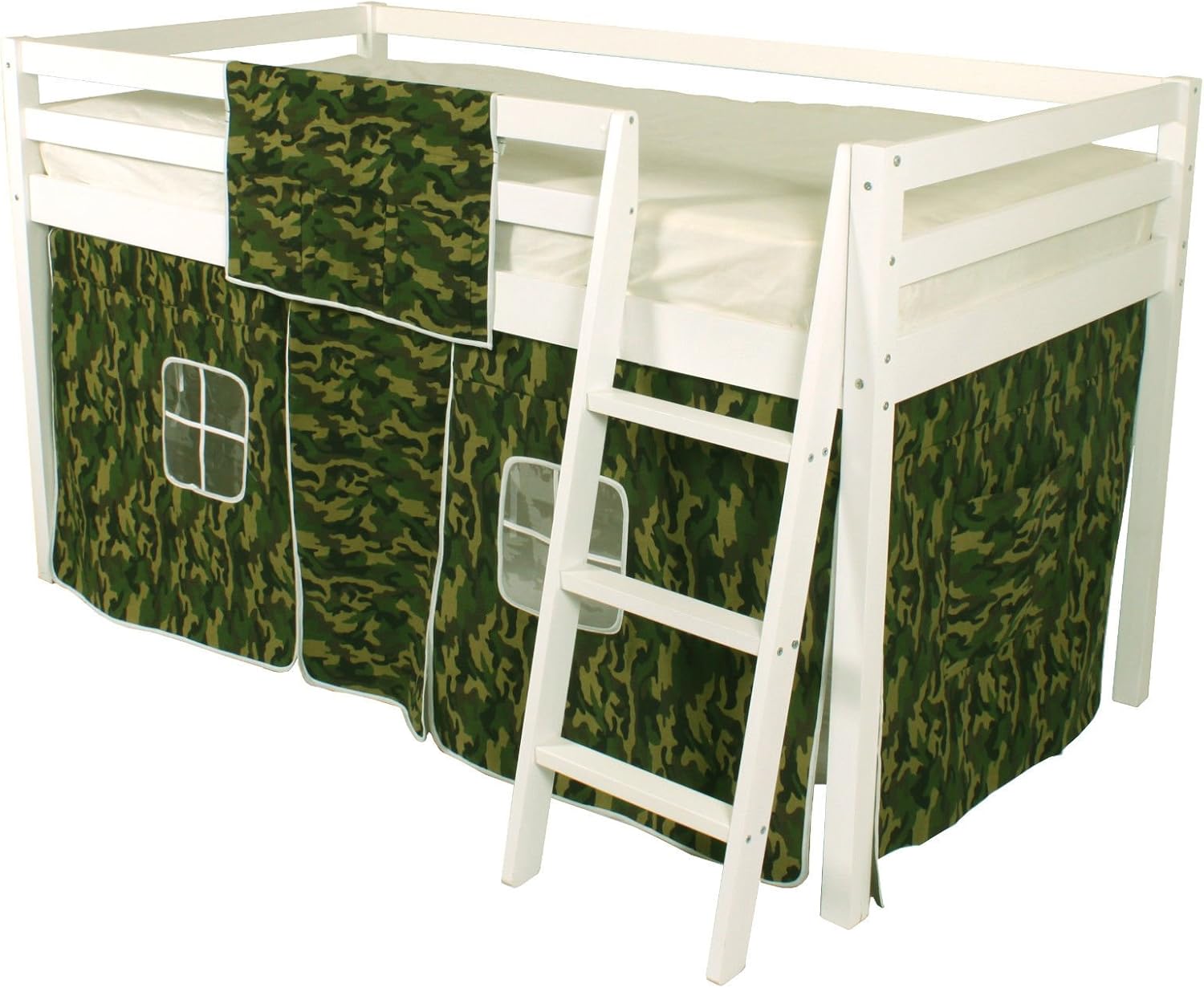 Beddybows Cabin Bed Mid Sleeper Loft Bunk Tent Curtain Only Camo