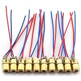 Tegg 10 PCS Mini 650nm 6mm 5mW Red Laser Dot Diode Module Copper Head 3.3V