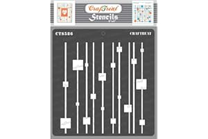 CrafTreat Geometric Stencils for Painting on Wood, Wall, Tile, Canvas, Paper, Fabric and Floor - Climbing Cubes Stencil - 6x6 Inches - Reusable DIY Art and Craft Stencils - Square Stencil