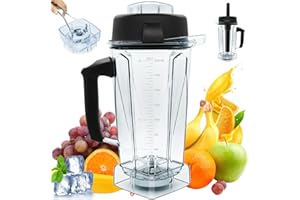 TAUUIO New For Vitamix Blender Pitcher 64oz Container, Replace 5200 5000 6500 7500 Pro500 750 Vita-Prep vm0101 vm0102 vm0103 vm0197 E310 320 asy172 et cetera Container Jar Cup, 1 Year Manufacturer