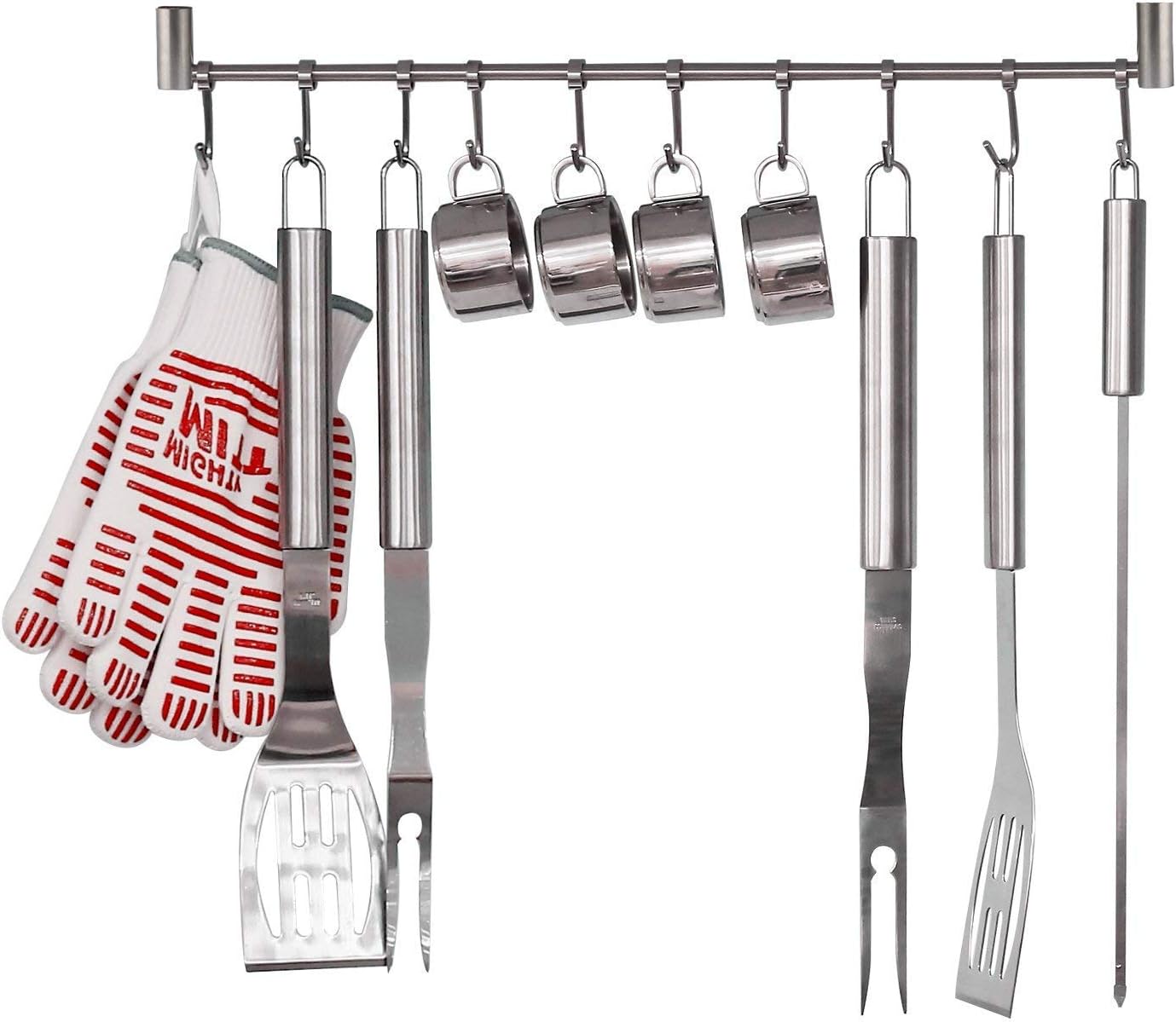 HOMFA Kitchen Rail Rack Wall Mounted Utensil Hanging Rack Stainless