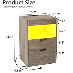 Gadroad LED Nightstand with Charging