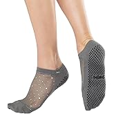 SHASHI Sparkle Mesh Socks for Women – Shimmer, Full-Coverage Non Slip Socks for Barre, Yoga and More