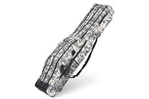 Srempeom 3 Layers Fishing Pole Bag,Portable 3 Layers Oxford Folding Rod Carry Case,Fishing Reel Tackle Storage Bag Case