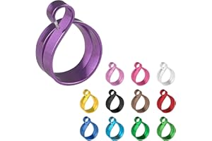 MORYCRAFT Crochet Tension Ring For Finger, Left & Right Handed Yarn Ring, Birthday Crochet Gifts For Crocheters, Knitters, Mother's Day Gifts For Mom, Grandma (Size 7-10, Flat Ring With 1 Hook, Purple)