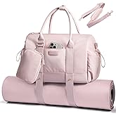 LOVEVOOK Small Gym Bag for Women with Yoga mat Holder, Mini Duffle Bag for Travel with Wet Pocket, Overnight Personal Item Bags, Lightweight Carry on Weekender Duffel for Workout, Dance, Ballet
