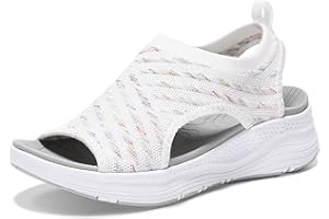 YESWIN Women Walking Sandals Arch Support Orthotic Comfortable Plantar Fasciitis Non-slip Casual Open Toe Sport Sandals for Athletic Summer Beach