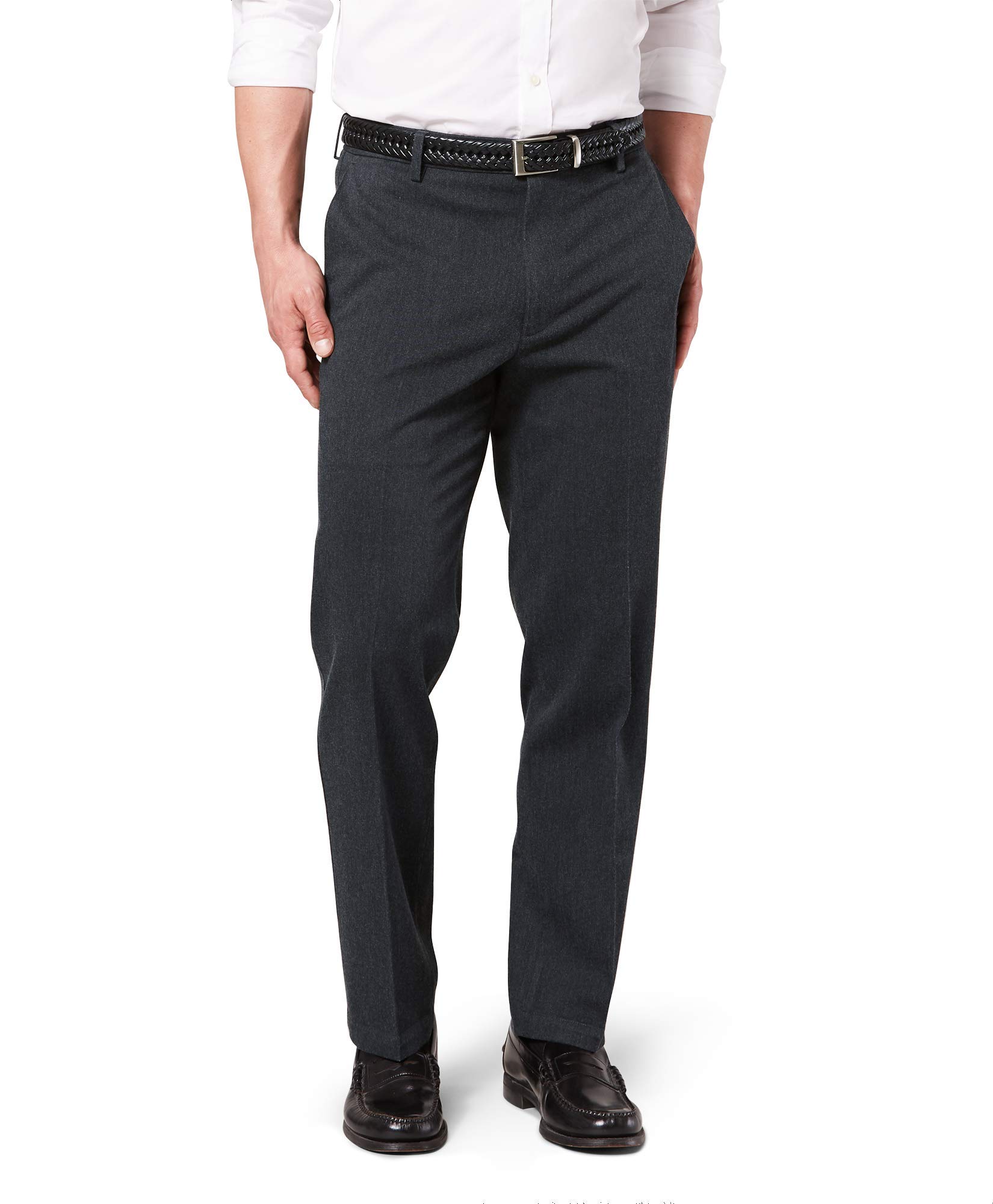 Dockers® Men's Classic Fit Signature Khaki Lux Cotton Stretch Pants (Regular and Big & Tall), Charcoal Heather, 40W x 29L Image