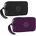 D-FLIFE Large Capacity Wristlet Wallet - Women 3 Layers Zipper Oxford Cloth Waterproof Handbag Purse