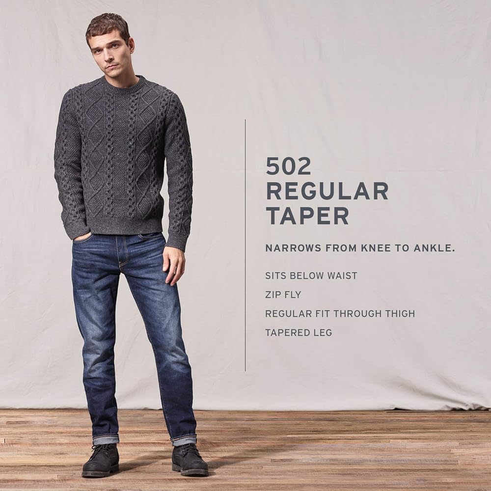 Amazon.com: Levi's 502 - jeans de ajuste regular para hombre, 502 Cono -  Ajuste Jean, 29 cintura x 30 largo: Clothing
