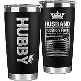 Mocosweeties Gifts for Husband from Wife - Wedding Anniversary for Him, Valentines Day, Fathers Day, Birthday Gifts for Him - Present for Husband from Wife - 20 Oz Black Stainless Steel Tumbler
