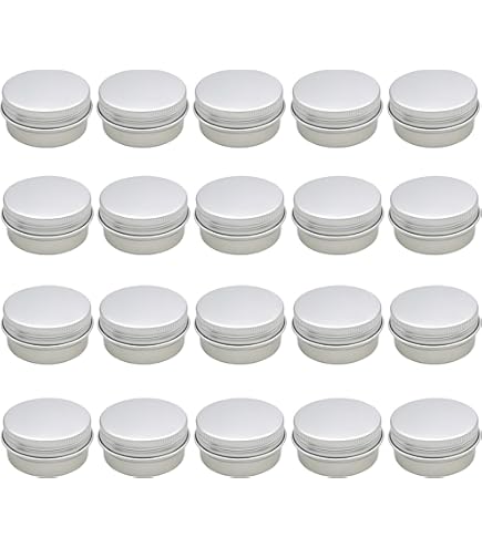 30 Botes De Aluminio Plateados Vacíos Con Tapa Rosca, 2 Etiquetas Y 5 Cucharas Para Máscaras - Ideales Para Manualidades