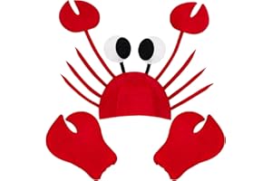 Horolam Crab Costume Accessories, Crab Costume with Adjustable Crab Hat Claws Gloves for Adults Cosplay Theme Party