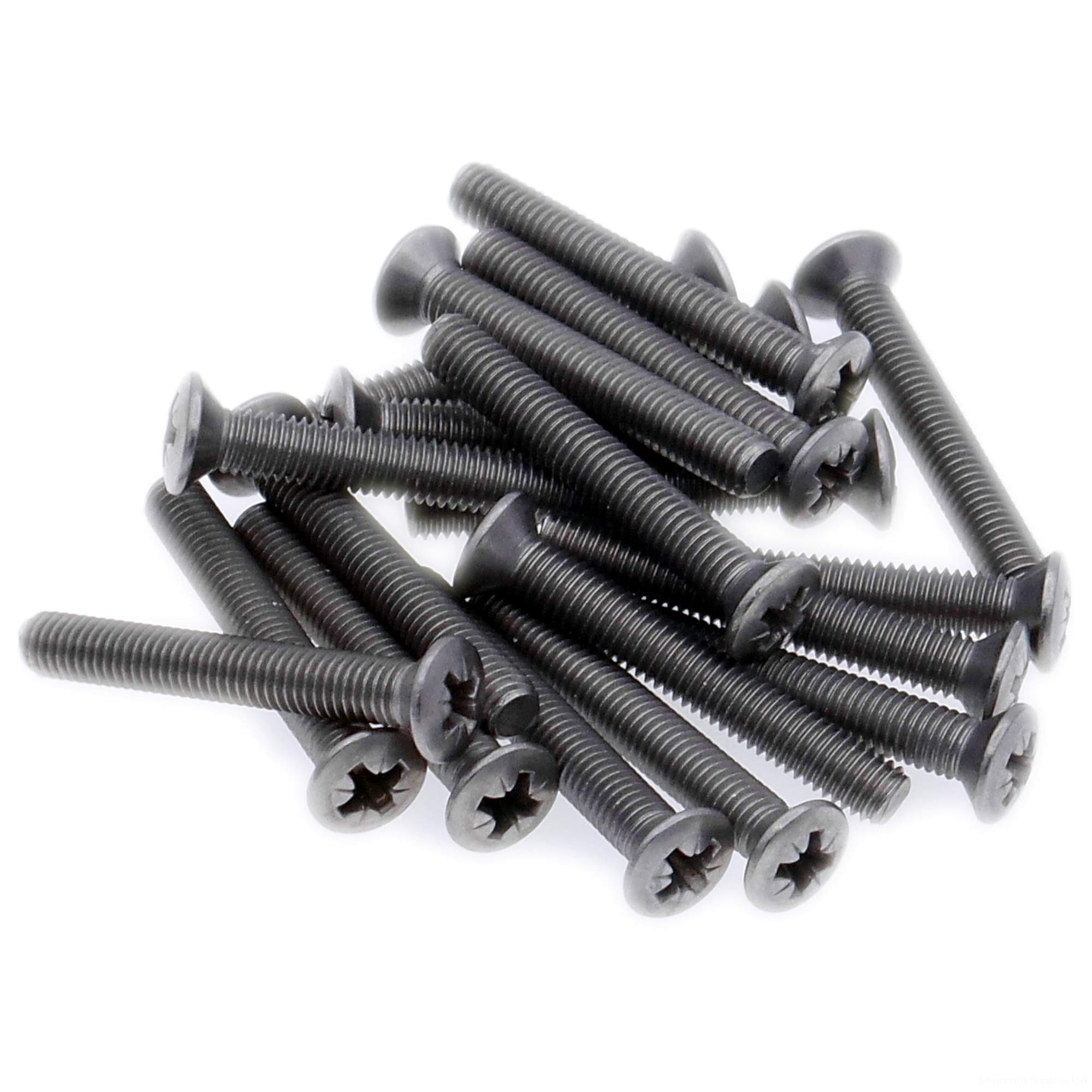 M5 (5mm x 35mm) Pozi Raised Countersunk Machine Screw (Bolt) - Stainless Steel (A2) (Pack of 20)