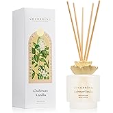 COCORRÍNA Gypsum Flower Reed Diffuser – Cashmere Vanilla Scent, 6.76 oz Oil with 8 Sticks,Long-Lasting Home Fragrance for Bathroom Décor
