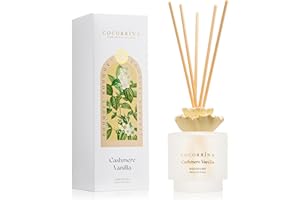 COCORRÍNA Gypsum Flower Reed Diffuser – Cashmere Vanilla Scent, 6.76 oz Oil with 8 Sticks,Long-Lasting Home Fragrance for Bathroom Décor