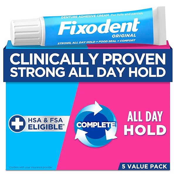 FIXODENT ORIGINAL SECURE DENTURE ADHESIVE CREAM FOR FULL...