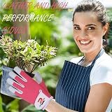 SAWANS Leather Gardening Gloves Women Men Thorn Proof Pink M (Pack of 1) view 7