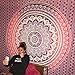 Queen Pink Tapestry Wall Hanging Ombre Wall Tapestry Indian Mandala Tapestry Bohemian Tapestry Hippie Tapestry Psychedelic Tapestry Wall Decor Large Boho Tapestries for Bedroom Dorm Decor