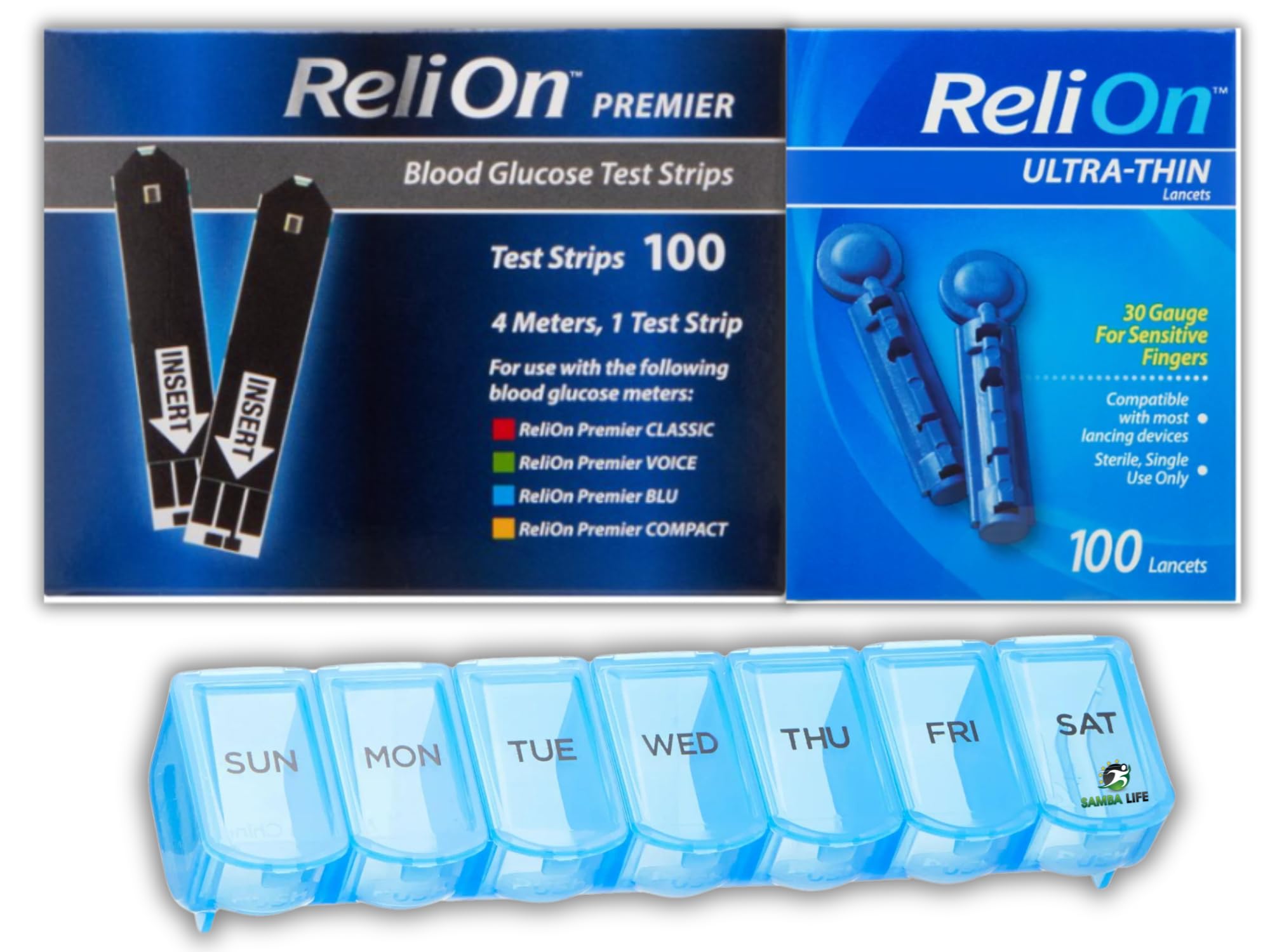 Mua Relion Premier Test Strips 100 Count Bundled with ReliOn UltraThin Blood Lancets, 100 Count