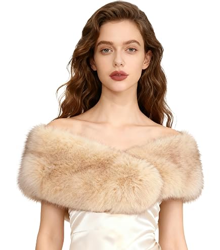 UGG Faux Fur Pull Thru Scarf Black One Size at Amazon Women's