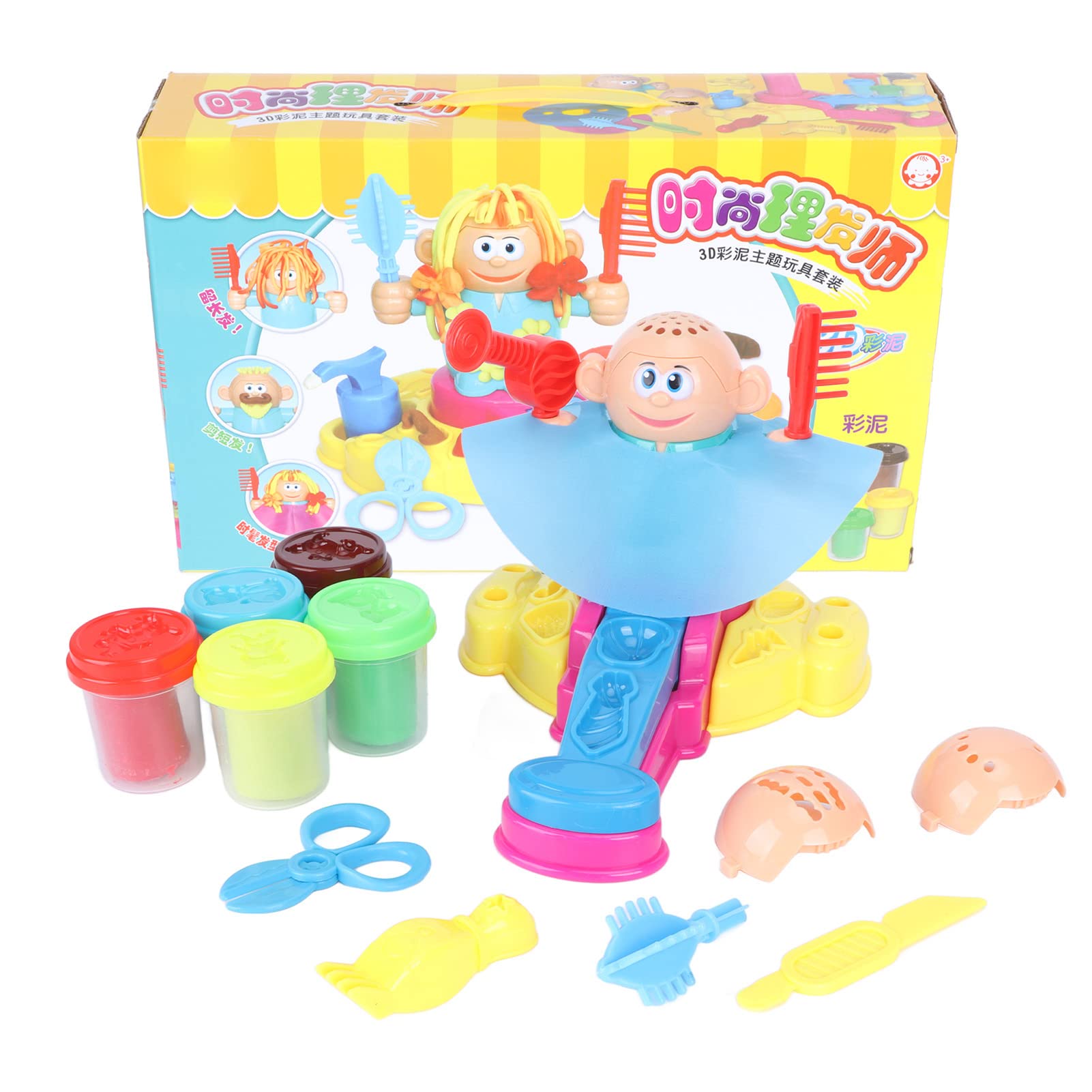 VGEBY Crazy Cuts Play Dough Tools, Hairdresser s Playdough Toy Set Kids DIY Clay Mold Toys Stylist Hair Salon Pretend Play Toy Children Enlightenment Toys Outdoor Entertainment For Children