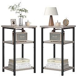 DUMOS End Table, 3 Tier Side Sofa Tables for Small