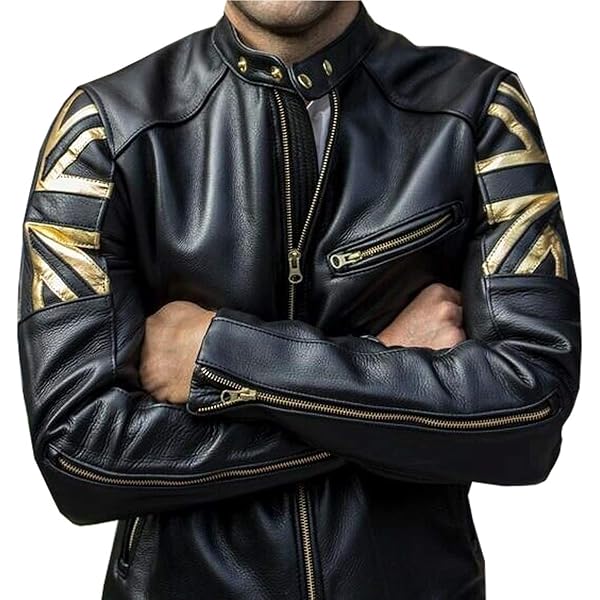 MAXDUD Men's Brando British Flag Vintage Cafe Racer Union Jack UK