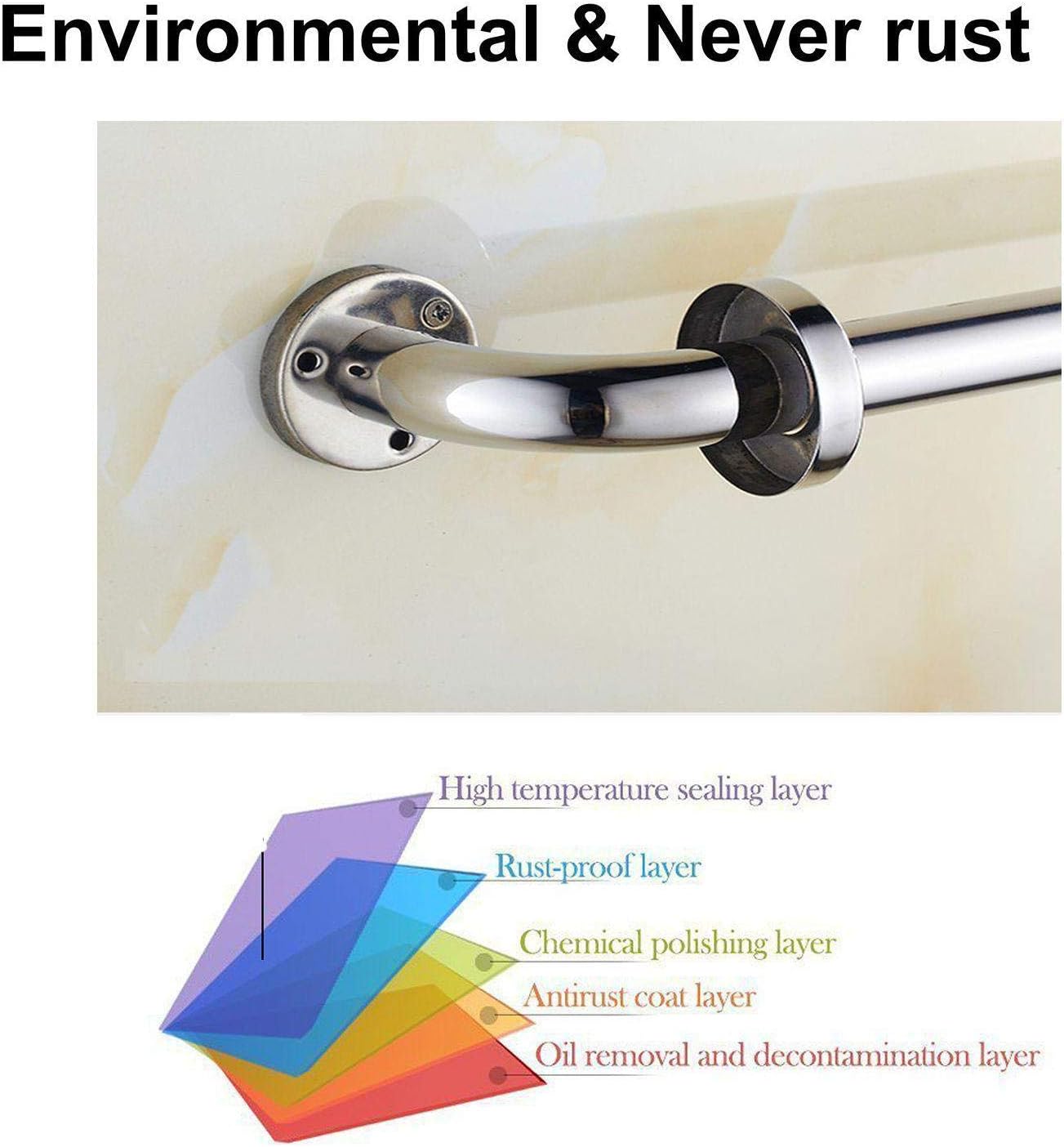 2 Pack 16 Inch Shower Grab Bar, ZUEXT Chrome Stainless Steel Bathroom Grab Bar, Shower Handle, Bathroom Balance Bar, Safety Hand Rail Support - Handicap, Elderly, Injury, Senior Assist Bath Handle: Health & Personal Care