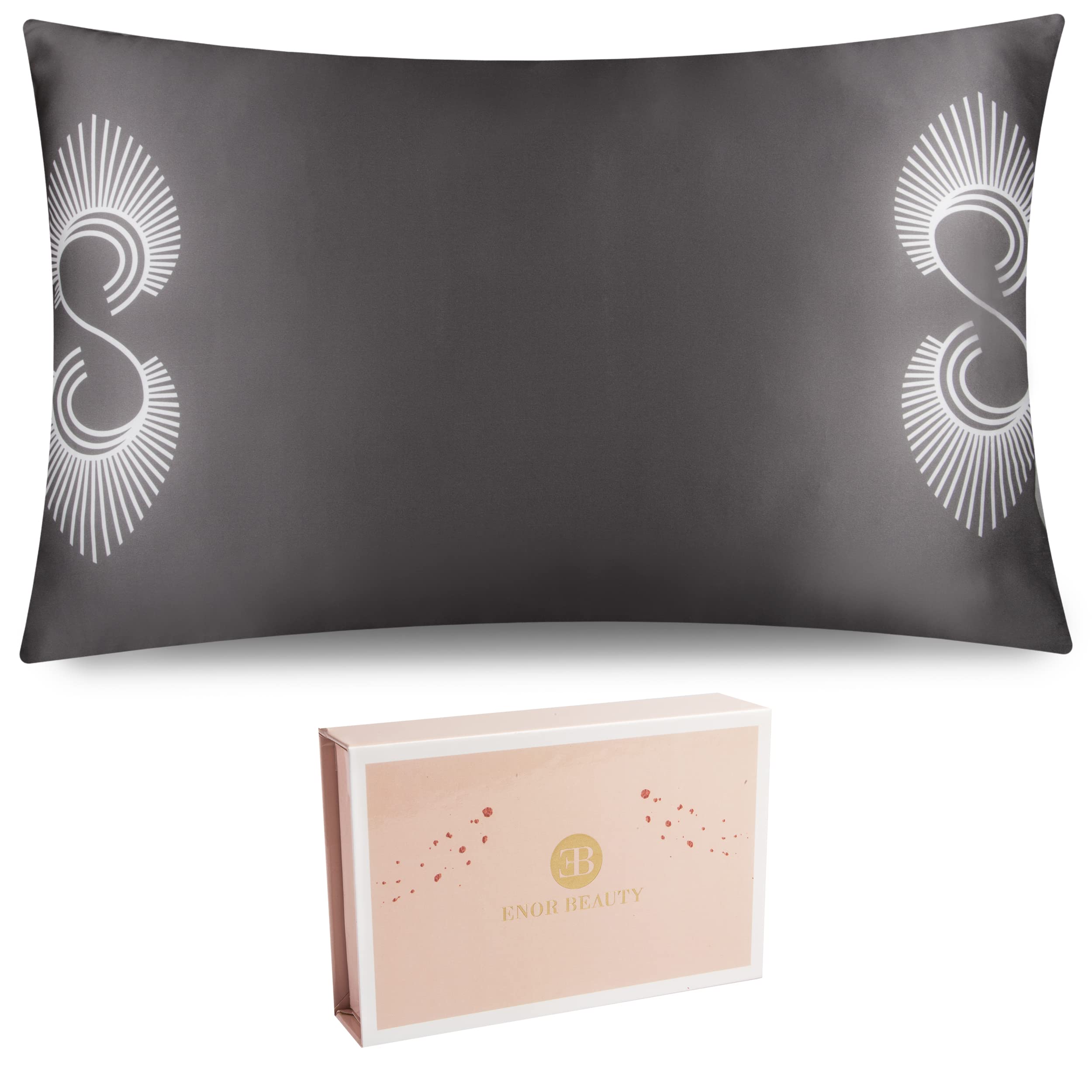 Silk Pillowcase 50 x 70 cm – 100% Natural – 19 Momme – Cushion Cover Design – For Brittle, Fine, Damaged Hair – Alternative to Scarf, Night Cap, Satin Charlotte (Grey)