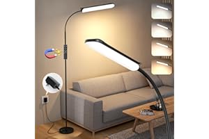 FRIDEKO HOME Frideko Floor Lamps for Living Room, Dimmable Colors Temperature, Modern Floor Lamp, Corner Tall Standing Lamps for Bedroom Office, 18W 1800LM LED Reading Light, Remote Control, Adjustable, Black