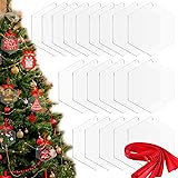 Acrylic Blanks Ornaments 20Pcs 3 Inch Clear Hexagon