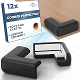 Hoffenbach 12x Baby Corner Protectors Soft Foam Edge Guard Black