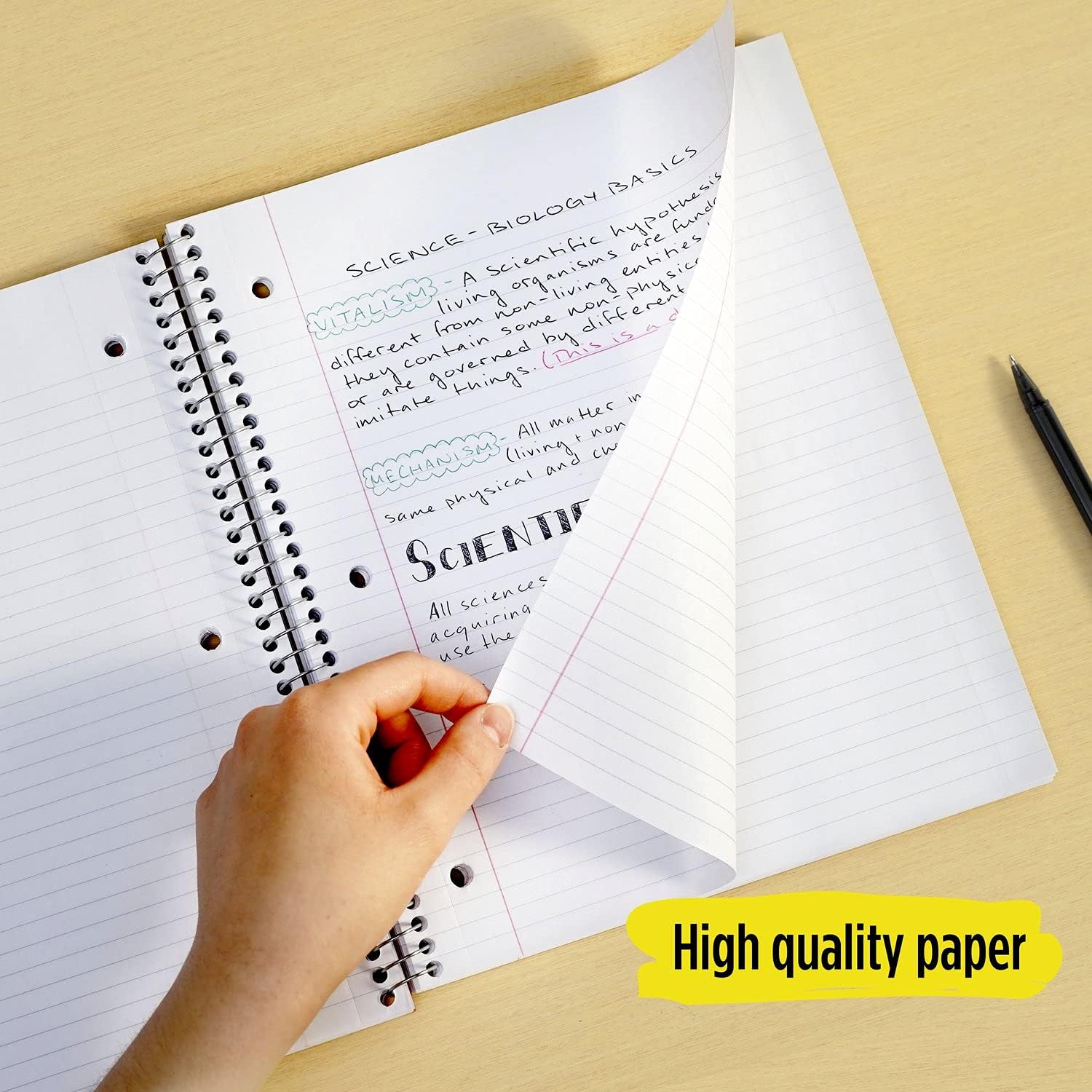 Five Star Advance Spiral Notebook, 3 Subject, College Ruled Paper, 150 Sheets, 11" x 8-1/2", Red (73134) : Office Products