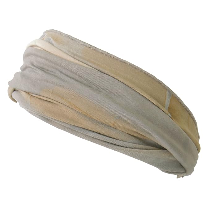 Casualbox Men Elastic Headband Hand Dyed Japanese Bandana Beige