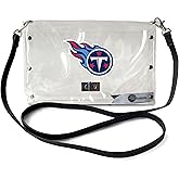 Littlearth womens NFL Clear Envelope Purse With Black Fashion Strap