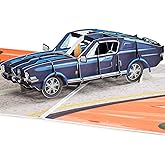 Paper Love Frndly 3D Classic Sports Car Pop Up Card, Gift for Birthday, Fathers Day, All Occasion, Handcrafted - 100% Recycled and Eco-Friendly, 8" x 6" Cover - with Note Tag