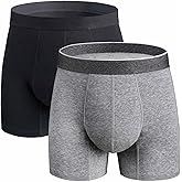 REELINDRY Washable Incontinence Underwear for Men, 2.3 oz Leak Proof Absorbent Reusable Briefs for Male Urine Leakage 2 Pack(Black-Gray, L)