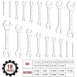 ARUCMIN Super-Thin Open End Wrench Set, 18-Piece