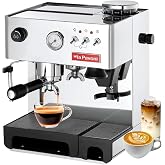 La Pavoni Domus Bar Espresso/Cappuccino Machine - Built-in Conical Burr Grinder with 7 Settings - Stainless Steel Body - 2.7L Water Reservoir - Turbo Steam Wand &amp; Marine Brass Boiler - Made in Italy