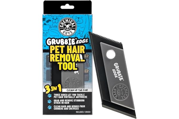 Chemical Guys Grubbie Edge Pet Hair Removal Tool – Reusable Pet Hair & Lint Remover for Car Interiors, Upholstery, Carpets, Seats, and Home Furniture – Removes Embedded Hair & Fur Fast
