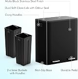 VonHaus 60L Double Kitchen Bin Black Two Section Recycling System view 7