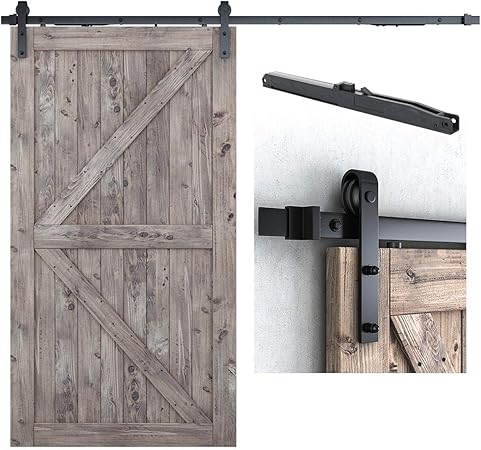 Amazon Com 8ft Soft Close Heavy Duty Sturdy Sliding Barn Door