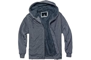 Gary Com Heavyweight Sherpa Hoodies for Men, Thick Fleece Lined Full Zip Up Winter Warm Sweatshirts Work Jackets
