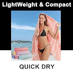 2 Packs Turkish Beach Towels Vacation Essentials