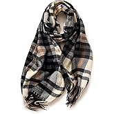srdmuph Scarf for Women Winter Fall Cashmere Feel Multicolor Plaid Scarves Fashion Long Shawls Checked Neck Wraps Soft Warm
