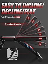 YOLEO Adjustable Weight Bench 330lbs 7 Backrest 4 Seat Positions view 3