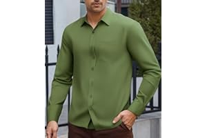 Men's Dress Shirts Long Sleeve Casual Business Button Down Shirt with Pocket